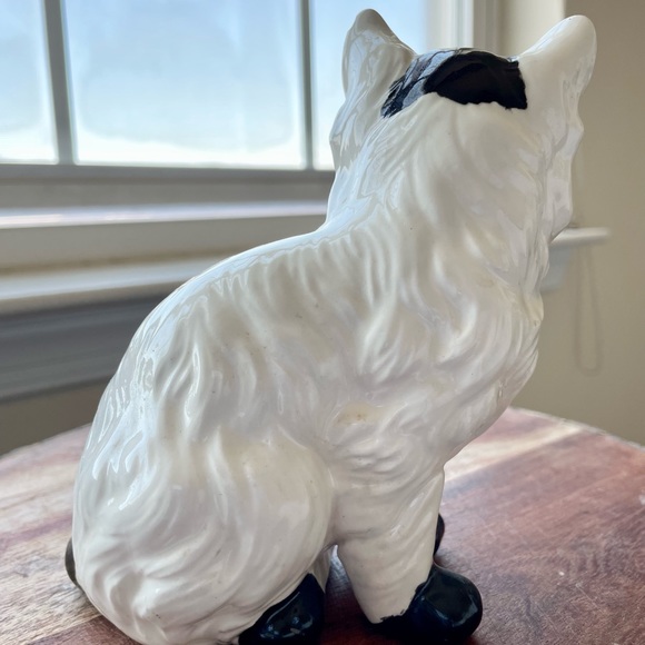 Vintage ceramic white and black cat - Picture 3 of 5